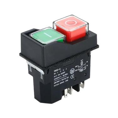 Imagem de Interruptor de botão à prova d'água YCZ3-A dispositivo de travamento automático DZ04 DZ05 DZ-6 botão de interruptor eletromagnético parada de emergência trifásica (preto)