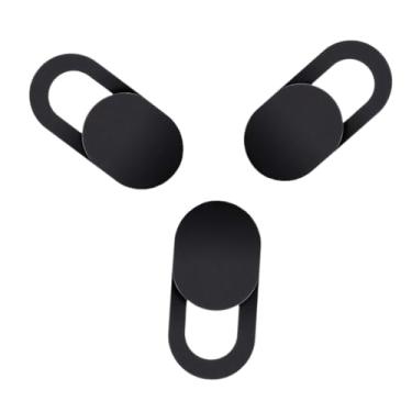 Imagem de 3 capas para webcam com bloqueio de metal, proteção de privacidade para celulares, laptops, computadores, capas de lente de câmera