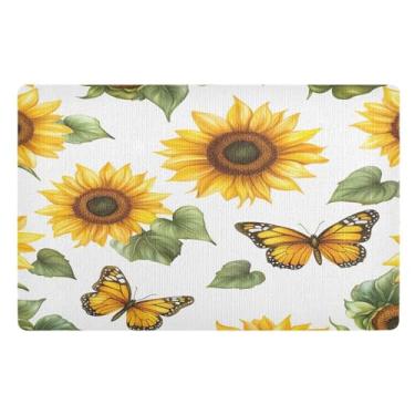 Imagem de STAYTOP Lindo tapete de porta de girassóis para entrada externa 81 x 50 cm, tapete de boas-vindas ao ar livre/interno, tapetes de banho fofos, capacho frontal antiderrapante para entrada, pátio, áreas