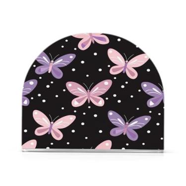 Imagem de Wassud Porta-guardanapos de borboletas para mesa, cozinha e jantar, suporte de guardanapo de acrílico para guardanapos de papel, acomodam 50-60 guardanapos decoração de casa de fazenda 1 peça