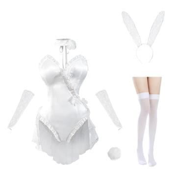 Imagem de LSYYSKB Fantasia feminina cosplay de coelho, roupa feminina Senpai Mai San Sakurajima Body de uma peça, Branco-1, P