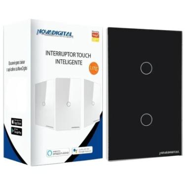 Imagem de Interruptor inteligente 4x2 Wi-Fi 2 botões Touch Novadigital Compatível com Alexa Google Tuya e Smart life