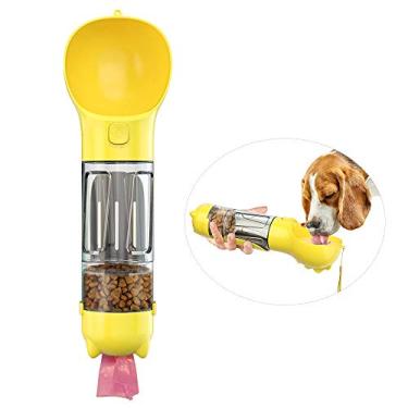 Imagem de Copo de Água para Viagem Cachorro Multifuncional Dispenser Pet com Comedouro e Paleta Caca Ração