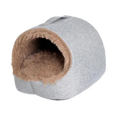 Imagem de Generic Toca para Gatos e Cães Pequenos: Quente, Confortável, Macia, de Pelúcia, Antiderrapante, com Forro Removível e Alça Portátil. Acessórios para Animais, L Light Gray