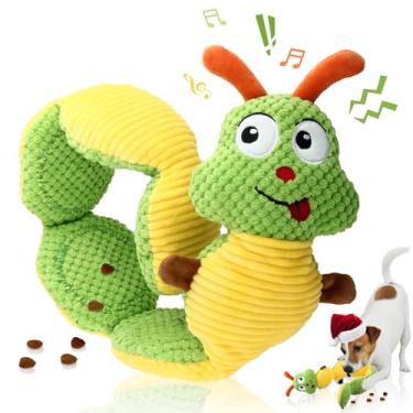 Imagem de Gigwi Brinquedos interativos de quebra-cabeça para cães, petiscos, treinamento de QI, design de lagarta fofa, brinquedos de pelúcia para cães de guerra, esconde-esconde-esconde, brinquedos de