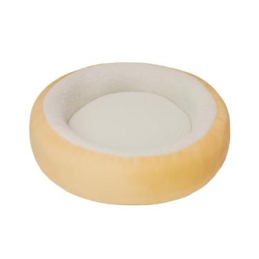 Imagem de Cama Pet Redonda Sherpa – Super Macia, Antiderrapante e Lavável | Formato Ninho para Gatos e Cães de Pequeno Porte(Doce de Leite,PP(30x30) Filhotes)