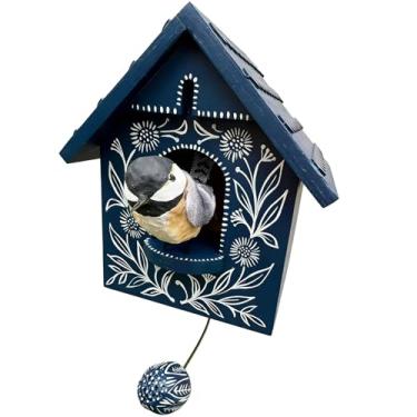 Imagem de Arte cinética caprichosa decoração de parede de casa de pássaro, casa de pássaro de bétula, arte de parede de jardim ao ar livre, decoração de pássaros para casa, dê vida às suas paredes com esta casa