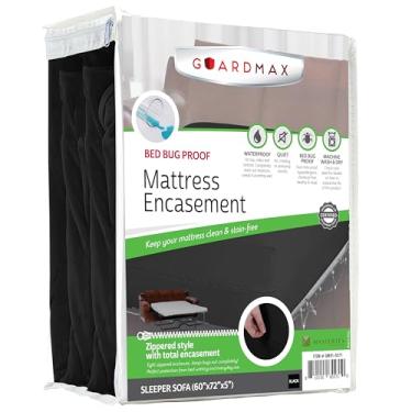 Imagem de Guardmax Capa de colchão com zíper para sofá de malha de jérsei – Protetor de colchão à prova d'água e à prova de percevejos – Roupa de cama com zíper confortável, macia e silenciosa – À prova de