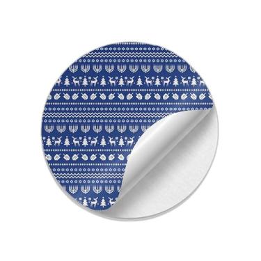 Imagem de Adesivos Redondos Natalinos Com Estampa Camisola de Inverno 25 Unidades - Tamanho 50x50cm