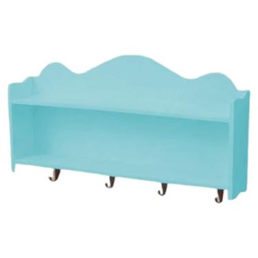 Imagem de predolo Suporte de parede de madeira, decorativo, prático e multiuso, para presentes, na cor azul, ideal para de entrada, quarto, sala de estar e