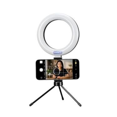Imagem de Luxside Ring Light 6 Polegadas com Tripé Ajustável de Mesa e Suporte para Celular, Iluminação para Maquiagem, Fotos e Vídeos