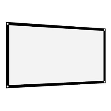 Imagem de Naroote Cortina de Projetor Branca Dobrável e Leve para Cinema Ao Ar Livre, Tela de Projeção Sem Vinco 16:9 Com Borda Preta, 84 Polegadas (72 polegadas)
