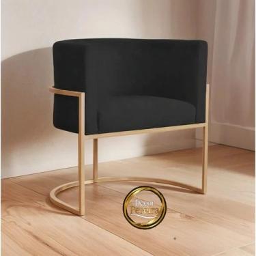 Imagem de Poltrona com Assento Tecido Veludo Betina - Decor Pereira