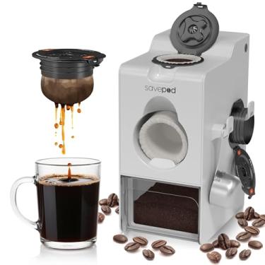 Imagem de SavePod Cafeteira com cápsulas de café reutilizáveis, compatível com máquinas de café Keurig e K-Cup, inteligente, fácil de usar e conveniente (branca)