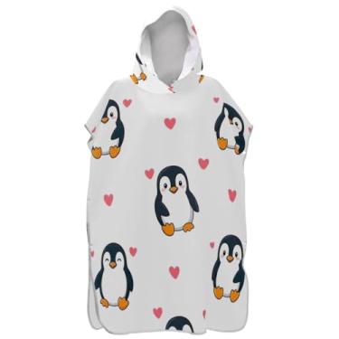 Imagem de Joisal Roupão de mudança de poncho de surfe branco fofo de desenho animado para adultos poncho masculino reutilizável com capuz toalha de praia floral