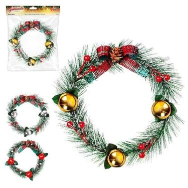 Imagem de Guirlanda Natalina 19cm Decoração com Bolinhas Cor Sortida