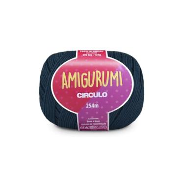 Imagem de Linha Fio Amigurumi Círculo 125g 254m 100 Algodão Mercerizado Crochê Tricô Artesanato Colorido (5073 - PETRÓLEO)
