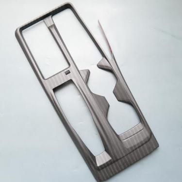 Imagem de ZiWen Acabamento interno painel de mudança de marchas console central suporte de copo acessórios de moldura para Toyota Camry 2025 2026 (padrão de madeira preta)