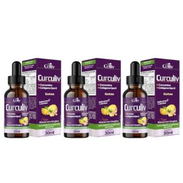 Imagem de Kit Com 3 - Curculiv (Cúrcuma e Colágeno Tipo II) Em Gotas 30ml Celliv