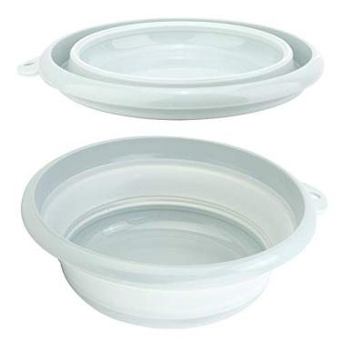 Imagem de EVGATSAUTO Bacia de Lavagem de Acampamento Pia Dobrável 25.5cm Portátil para Viagens Acampamento Casa Cozinha Ao Ar Livre Lavar Rosto Legumes (S)