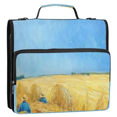 Imagem de Fichário organizador de pastas Golden Field Blue Sky, fichários resistentes, fichários escolares para ensino médio