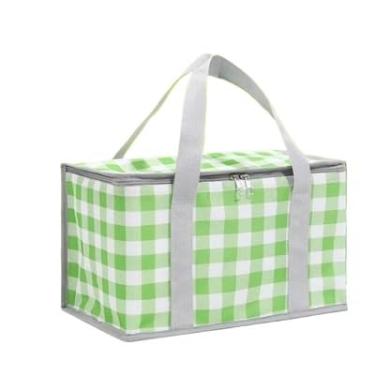 Imagem de BOLSA TERMICA PORTATIL 12L Lâmina de Alumínio Reforçada CESTA DOBRAVEL COOLER SACO PIQUINIQUE ECOLOGICA CAMPING(Verde)