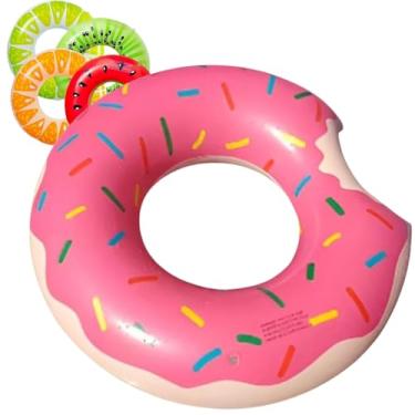Imagem de Boia Para Piscina Donuts Inflável Premium - Menina, Menino, Infantil, Adulto, Praia Festa Diversão Garantida Resistente e Confortável (60cm- Fruta)