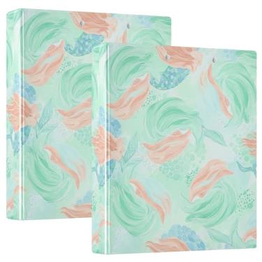 Imagem de Fichários personalizados abstratos coloridos em escala de ondas com três anéis de 3 cm, 200 folhas, portfólio, anel redondo, fichário de escritório, 31,5 x 27 x 6 cm, 1 pacote