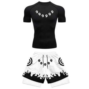 Imagem de Conjunto De Fitness Masculino De Secagem Rápida Com Estampa De Anime, 