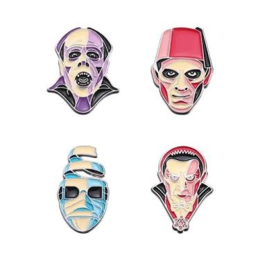 Imagem de Conjunto De Pins De Esmalte De Filmes De Terror De Halloween: Esquelet