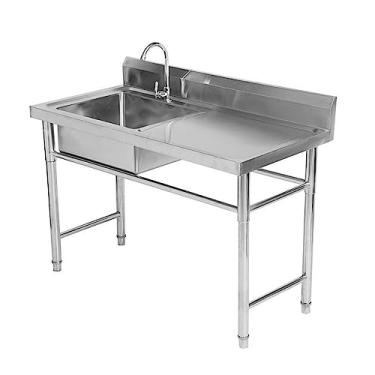 Imagem de Pia industrial, pia de cozinha comercial, pia utilitária, pia de aço inoxidável independente, pia industrial de cozinha (100 cm),