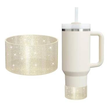 Imagem de ZXFYE Bota de silicone gradiente Jelly Lustre, compatível com Stanley H2.0 567.0-1,134.0 g e Owala Sway 850.5 g 1,134.0 g, capa protetora com glitter brilhante, capa de proteção contra choques com