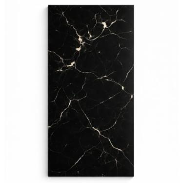 Imagem de Placas Adesivas Mármore 3D Autocolantes Kit com 50 Unidades Revestimento Decorativo Lavável para Parede, Quarto, Sala e Banheiro 30cm x 60 cm (Mármore Preto Tradicional, 30cm x 60cm)