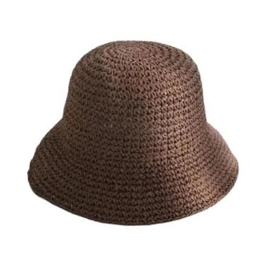 Imagem de Chapéu De Palha De Praia Feminino De Verão, Feito À Mão, Estilo Corean