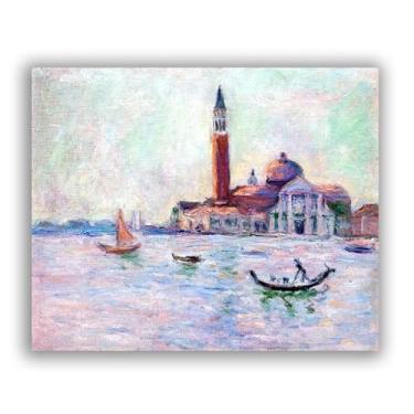 Imagem de Famosa Veneza por Blanche Hoschedé-Monet Impressões Vintage em Tela Reproduções de Pintura a Óleo Imagem de Arte de Parede Família Decoração de Casa 60 x 72 cm Emoldurada