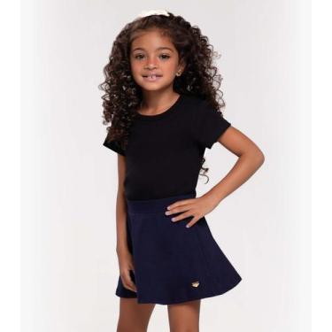 Imagem de Blusa Cropped Infantil Ribana Canelada Trick Nick Preto, Preto, 1