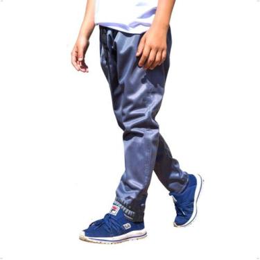 Imagem de Calça Jogger Helanca Infantil Agasalho Flanelado Inverno Bolso Traseri