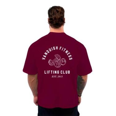 Imagem de Camiseta Oversized Masculina Streetwear Maromba Vanquish, Bordô, P