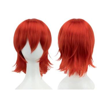 Imagem de Peruca Curta Unissex De 12 Polegadas Em Rosa, Loiro E Laranja Com Fran