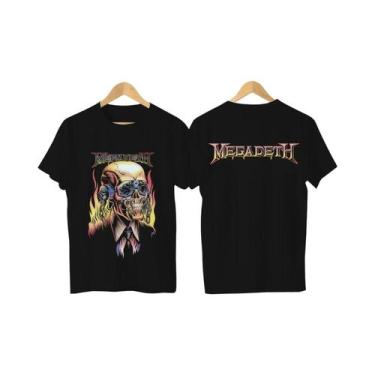 Imagem de Camiseta Masculina Oversized Flaming Vic Megadeth Casual Respirável Co