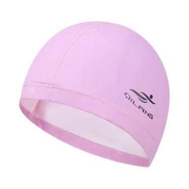Imagem de Touca De Natação Impermeável Unissex Para Adultos, PU, Cor Sólida, Pro