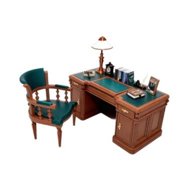 Imagem de Fenteer Conjunto de Miniaturas de Cadeiras em Escala 1:12 - Poltrona para Casa de Bonecas - Mobiliário para Micro Paisagens, Cadeira E Mesa