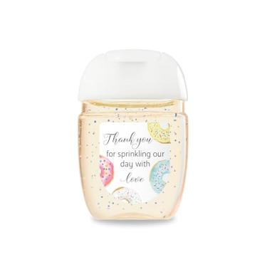 Imagem de Pacote com 30 etiquetas de lembrancinha de 28 g para chá de bebê – Thank You for Sprinkling Our Day with Love Stickers, High Gloss Waterproof Gender Neutral Donut Theme Baby Shower Party Favors S850-2