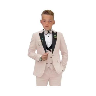 Imagem de Terno Slim Fit Infantil Verde Matcha De 3 Peças Com Lapela Pontuda, Ja