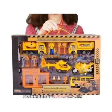 Imagem de Conjunto De Brinquedos De Engenharia Para Crianças: Escavadeira, Avião