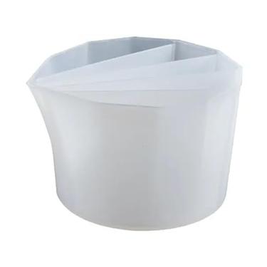 Imagem de 1 copo dividido para derramar tinta, copos de mistura de silicone reutilizáveis, ferramenta de moldagem de resina para artesanato DIY, ferramentas de artesanato de forma irregular fácil de limpar para