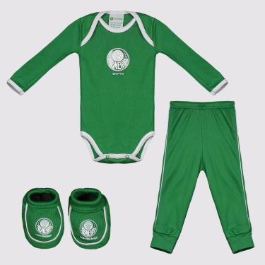 Imagem de Kit Body Calça+Pantufa Infantil Palmeiras-Unissex