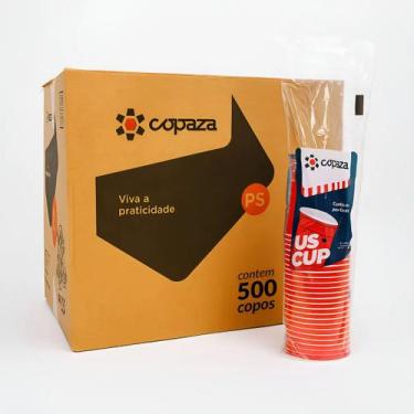 Imagem de Copo americano red cup beer pong 440ml vermelho 500un descar - Copaza
