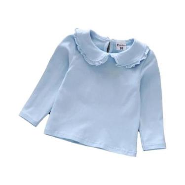 Imagem de Camiseta De Manga Longa De Algodão Com Renda Para Meninas Pequenas Bra