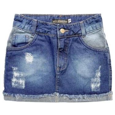 Imagem de Saia Juvenil Look Jeans c/ Paetês Jeans - UNICA - 12-Feminino